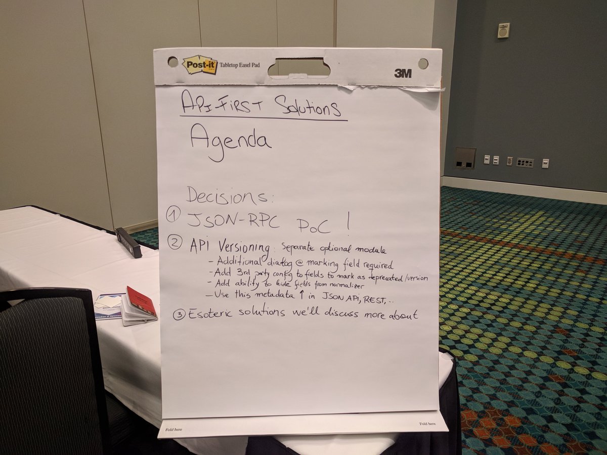 The decision log after finishing the BoF at DrupalCon